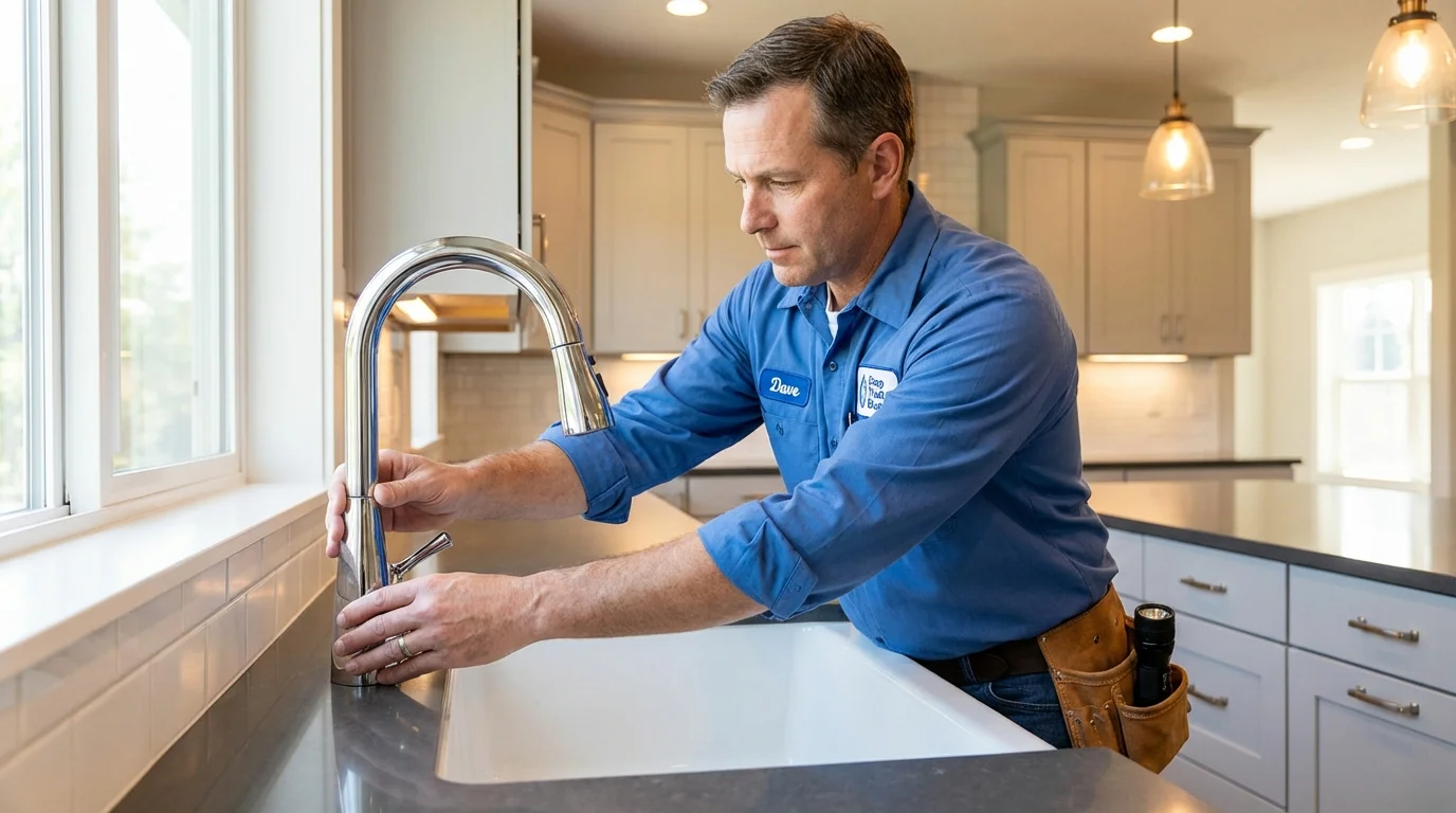 Kitchen faucet installation by Johns Plumbing LLC in Antigo