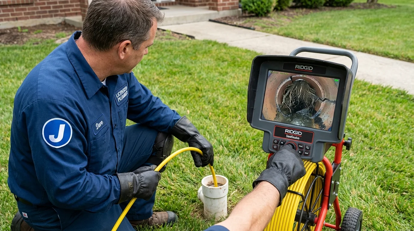 Sewer camera inspection being performed by Johns Plumbing LLC in Antigo
